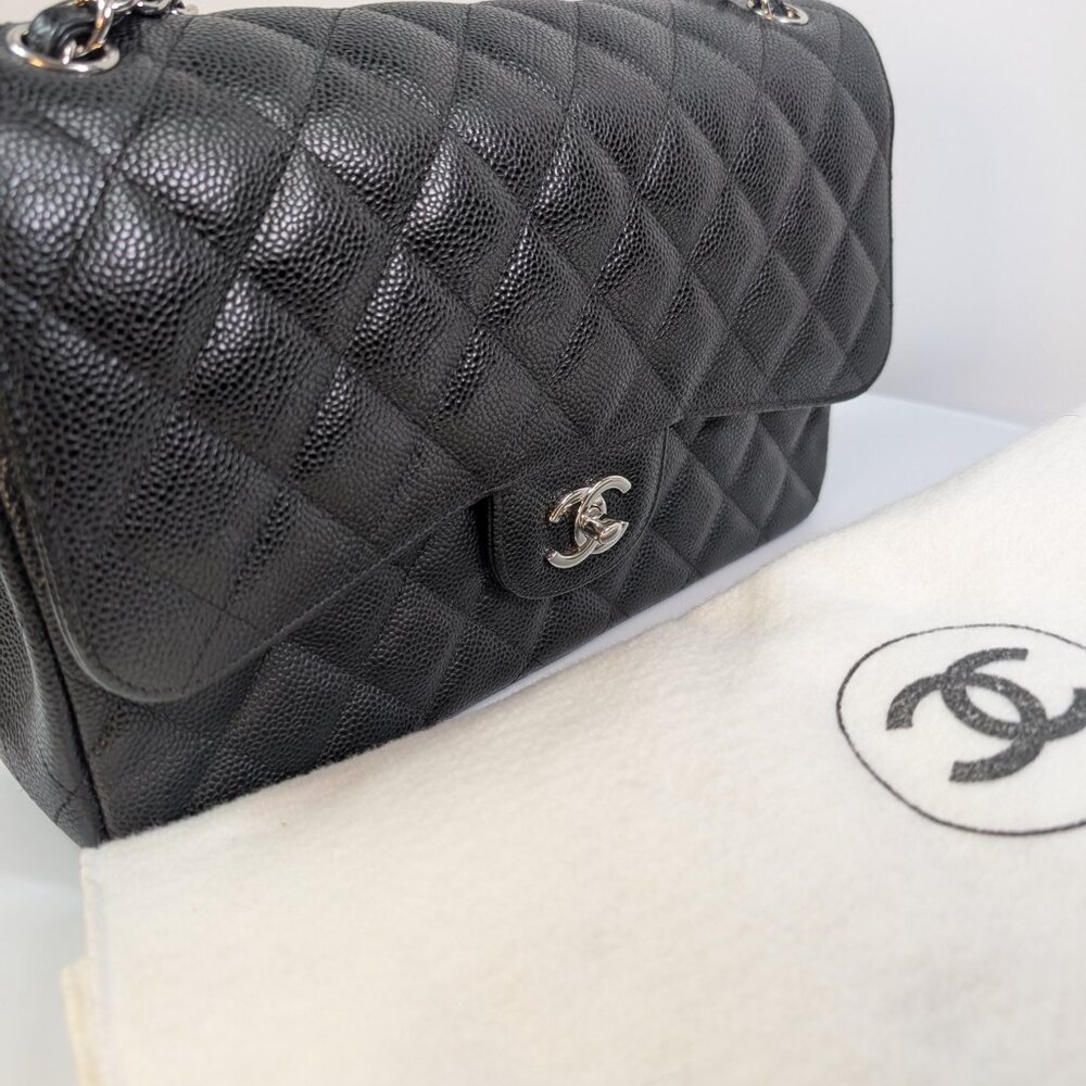 Chanel Black Caviar Classic Jumbo Double Flap Bag - Picture 16 of 16